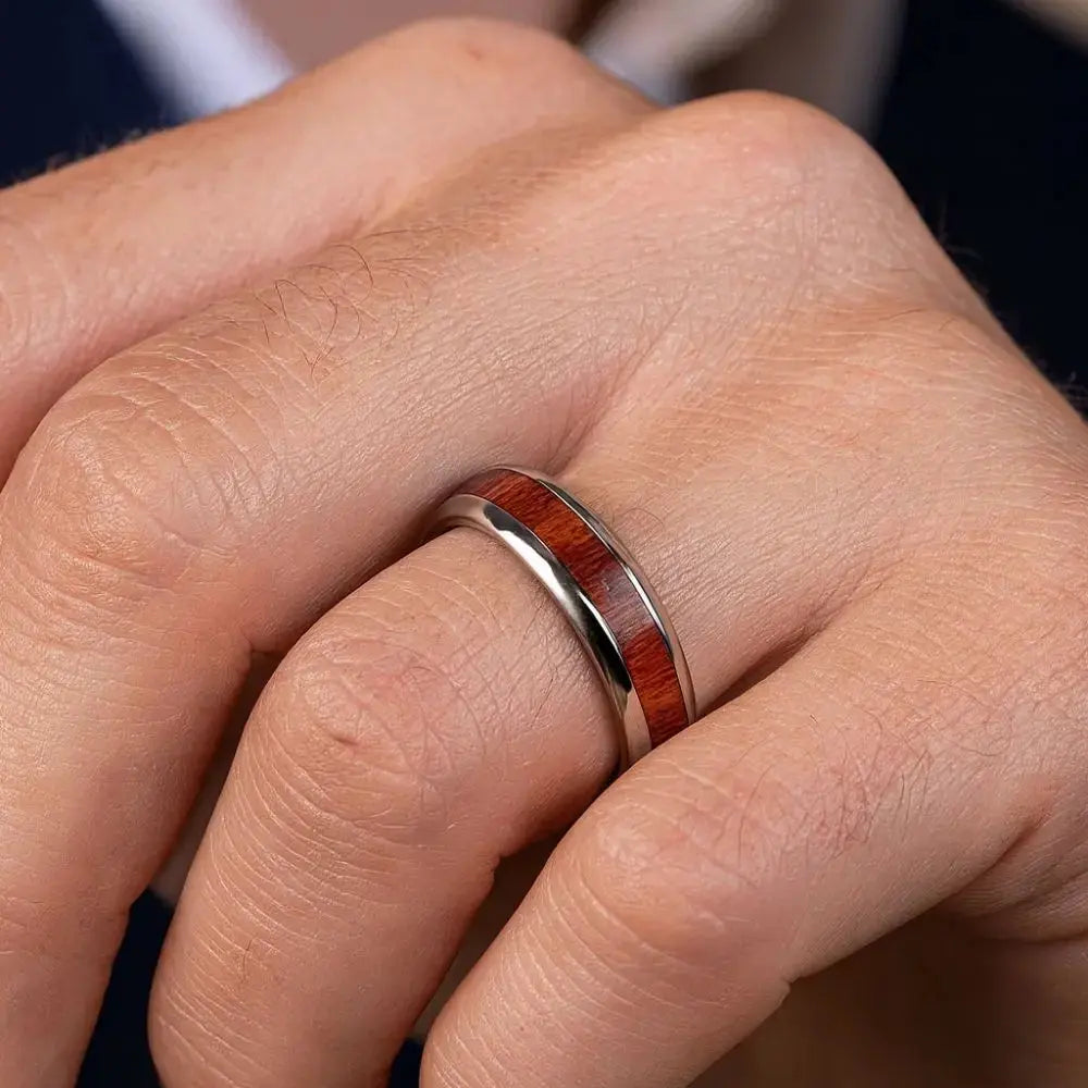 Bague en Bois Écorce Charme Bois