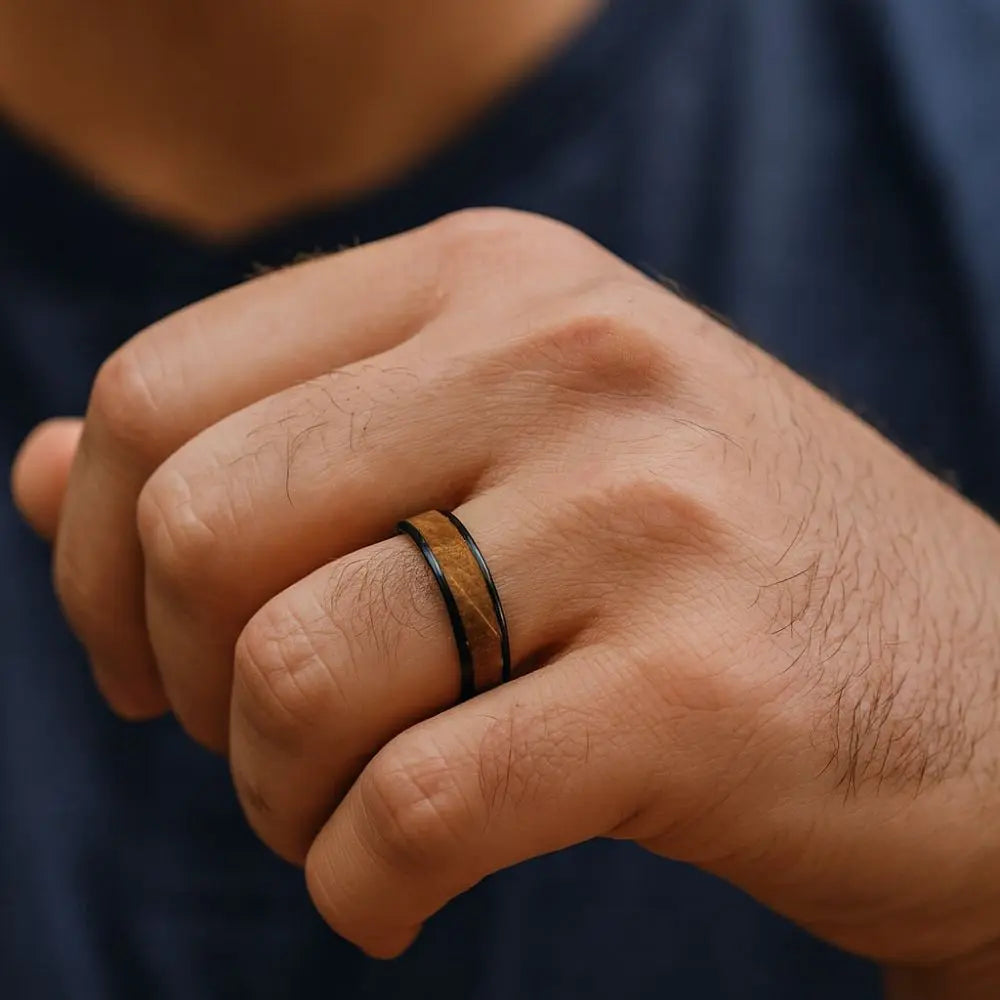 Bague en Bois Sylvara Noire Charme Bois