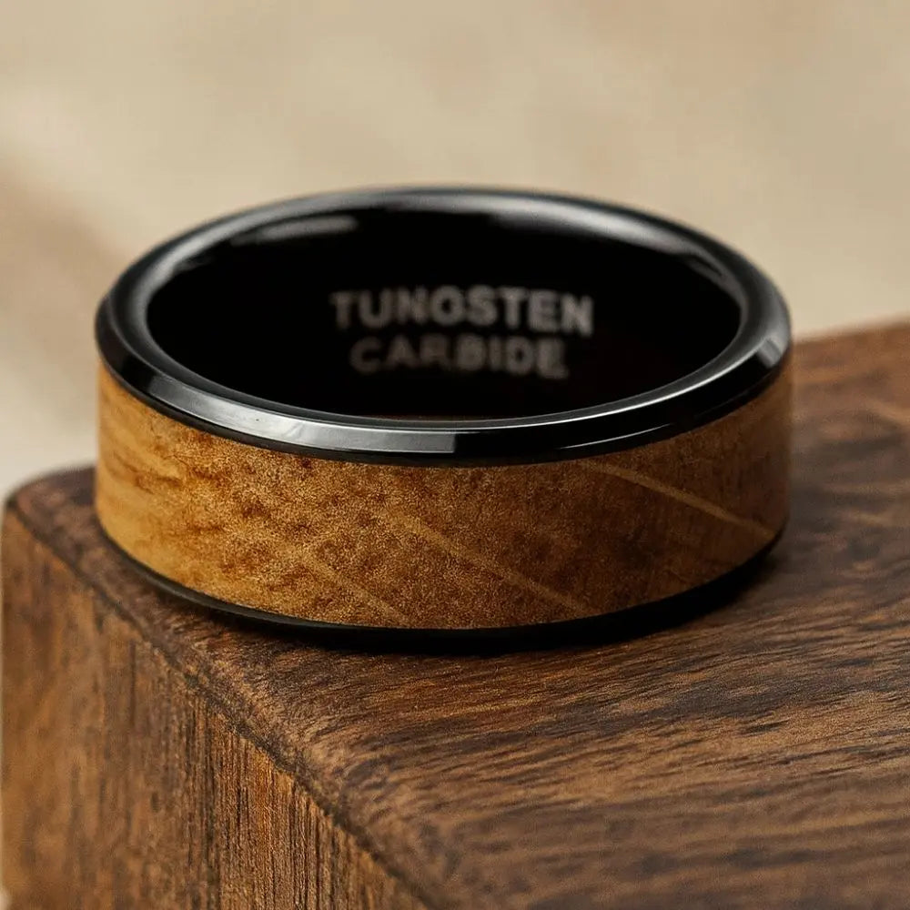 Bague en Bois Sylvara Noire Charme Bois