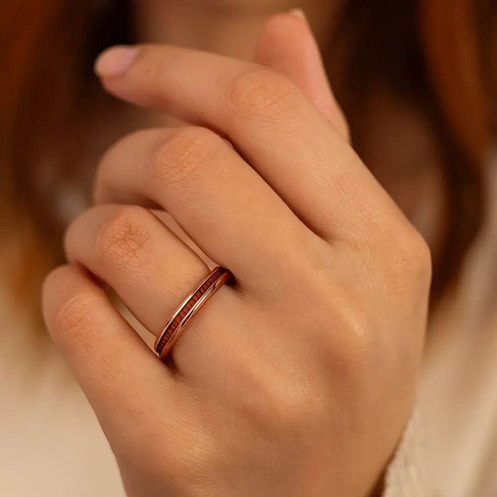 Bague en Bois Femme Sylvara Or Charme Bois