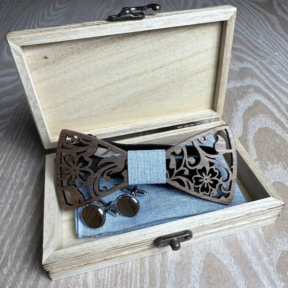 Coffret Noeud Papillon Bois - Éclat Sauvage Charme Bois