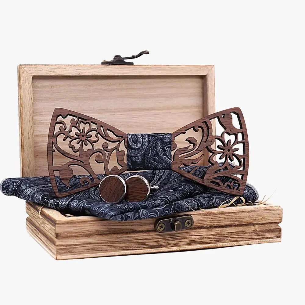 Coffret Noeud Papillon Bois - Éclat Sauvage Charme Bois