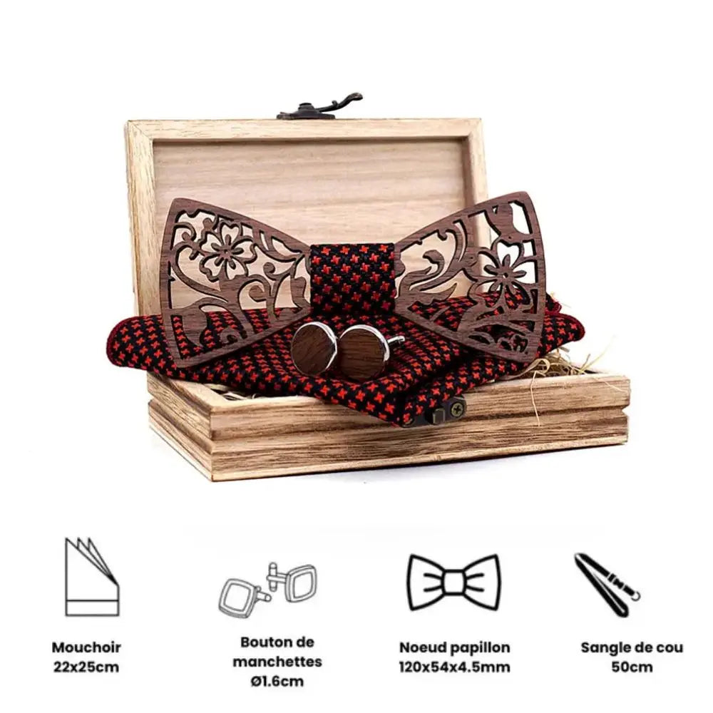 Coffret Noeud Papillon Bois - Éclat Sauvage Charme Bois
