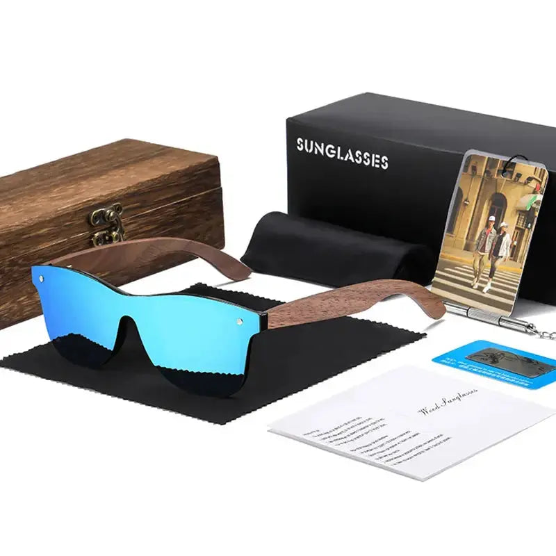 GM Handmade Red Wooden Eyewear UV400 Polarized Mirror Sunglasses Men Women Vintage Design Oculos de sol masculino Charme Bois