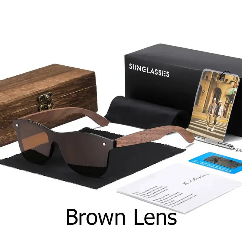 GM Handmade Red Wooden Eyewear UV400 Polarized Mirror Sunglasses Men Women Vintage Design Oculos de sol masculino Charme Bois