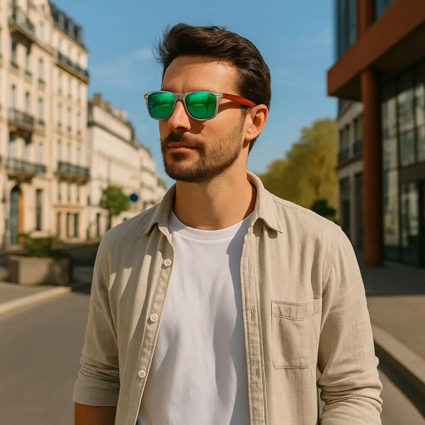 Lunette de Soleil en Bois UV400 - Quête Charme-bois