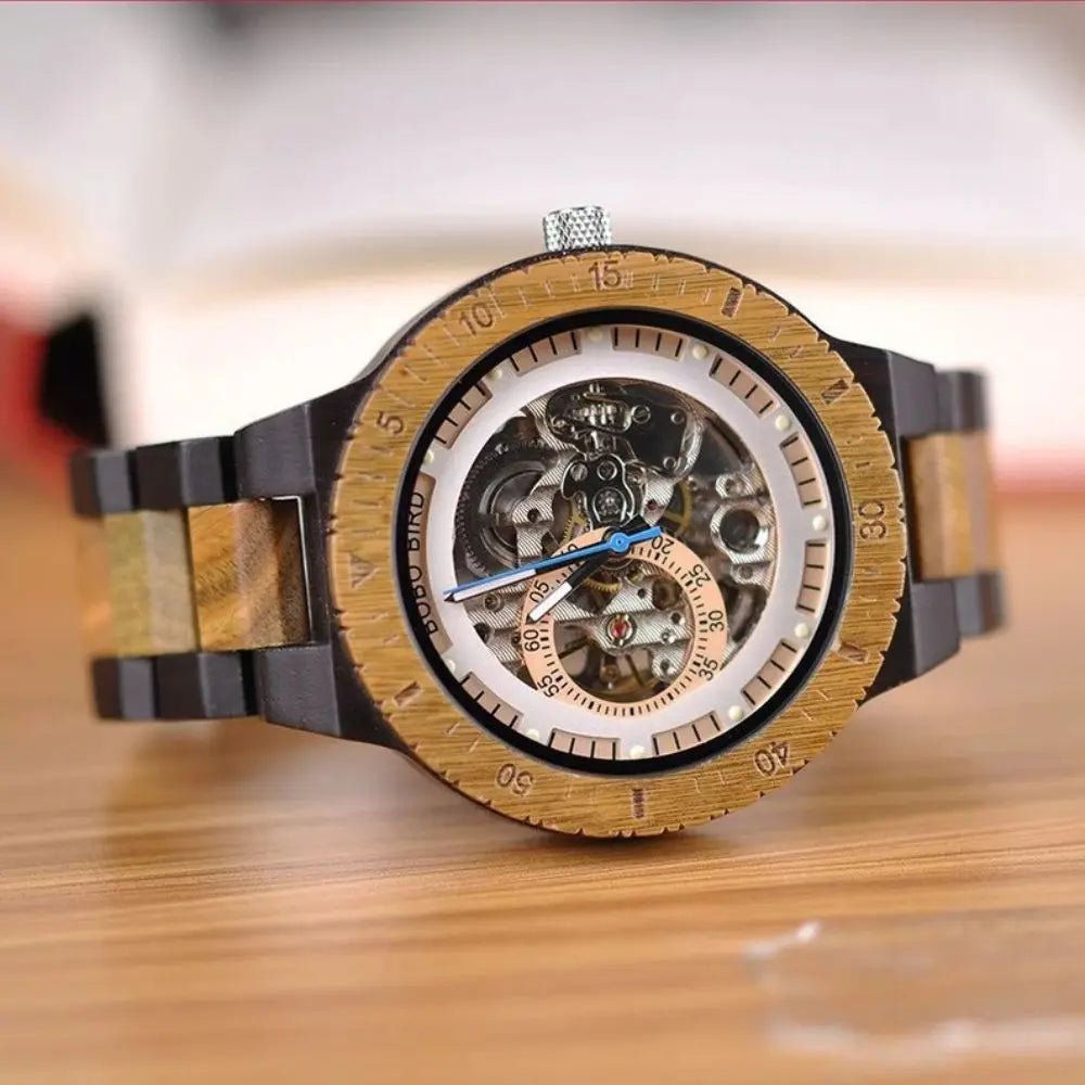 Duo de Montre Automatique pour Couple Charme Bois