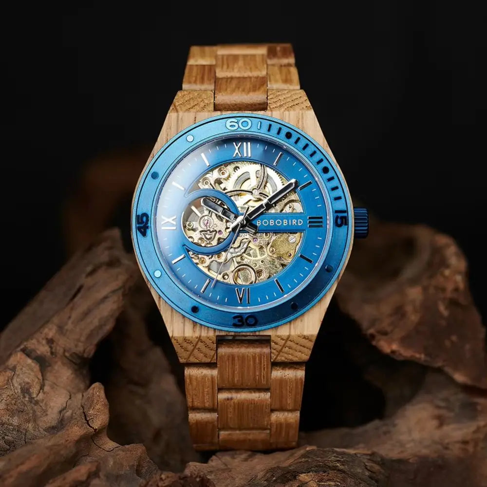 Montre en Bois Automatique - Équilibre Forestier Charme Bois