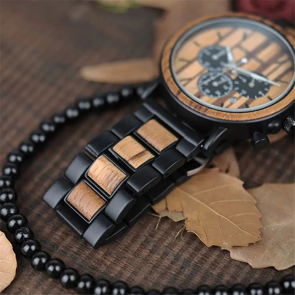 Montre en bois chronographe - Étoile Charme-bois