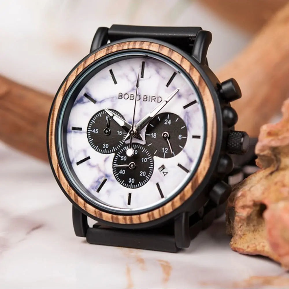 Montre en bois chronographe - Glacier Charme-bois