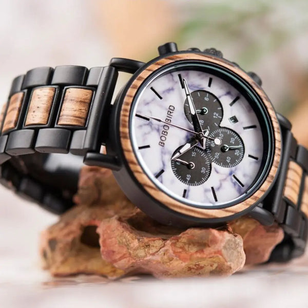 Montre en bois chronographe - Glacier Charme-bois