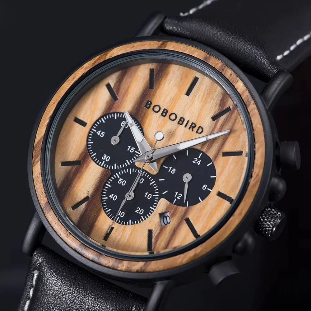 Montre en Bois Chronographe - Savane Charme-bois