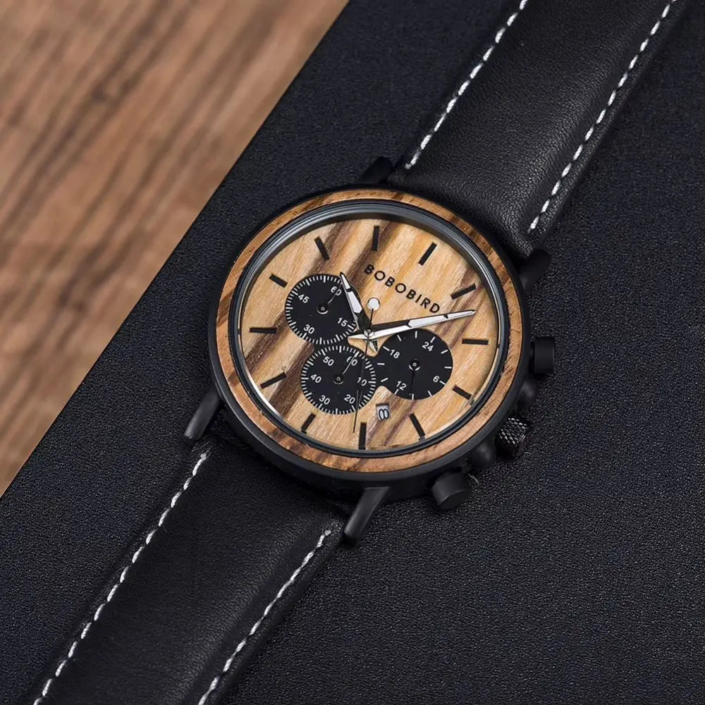 Montre en Bois Chronographe - Savane Charme-bois