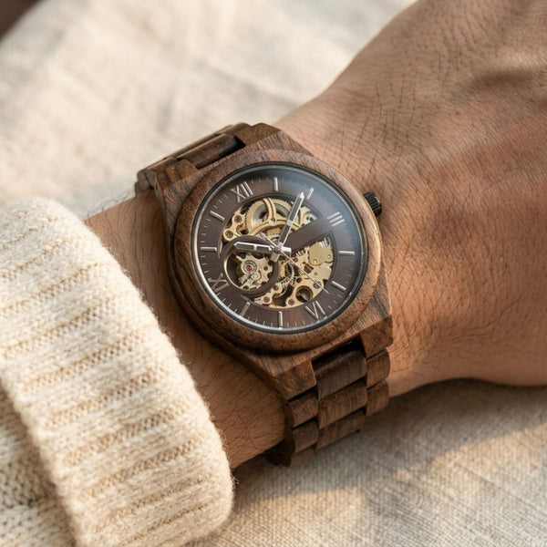 Montre en Bois Automatique - Ciel Crépusculaire Charme Bois