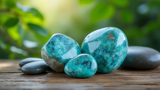 Découvrez l'amazonite, une pierre aux multiples vertus. Origine, propriétés, bienfaits physiques et émotionnels : tout ce qu'il faut savoir sur ce minéral apaisant et harmonisant.