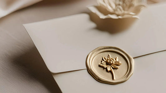 une enveloppe cacheté avec de la cire symbole de 4 ans de mariage