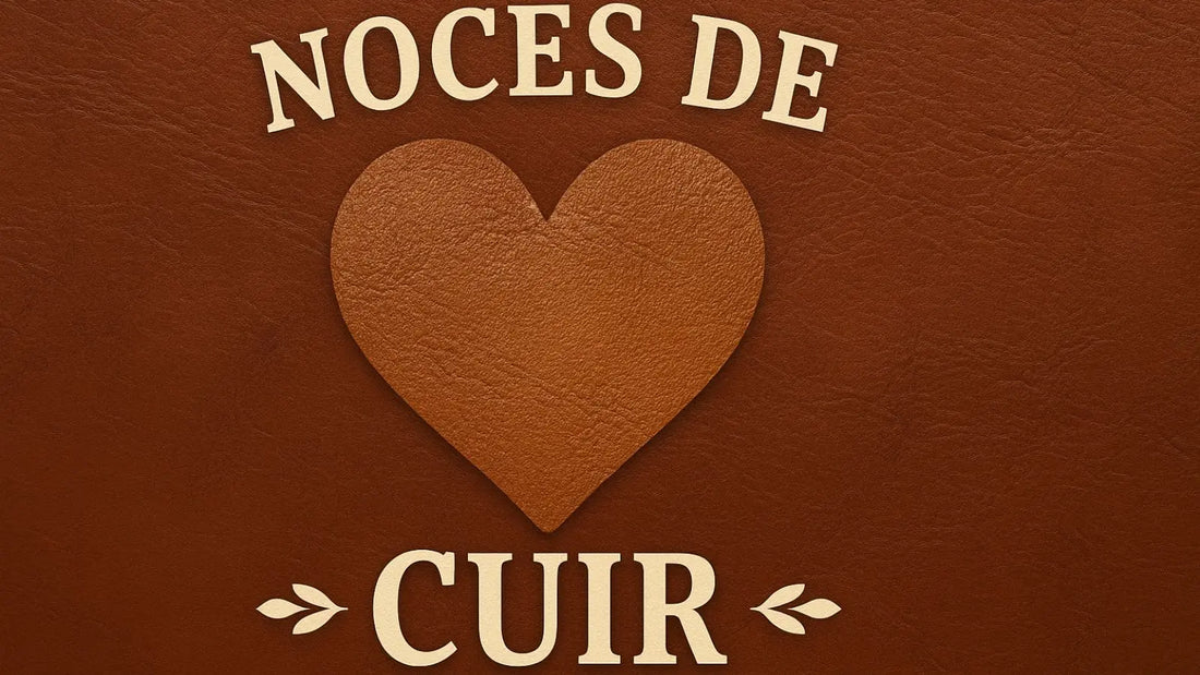 une bannière représentant les noces de cuir, 2 ans de mariage