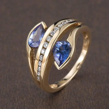 Bague en Pierre Naturelle bleu - Charme-bois