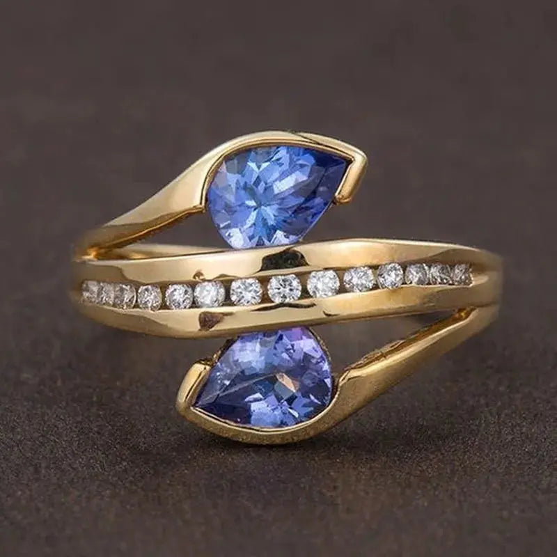 Bague en Pierre Naturelle bleu - Charme-bois