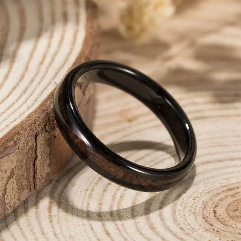 Bague en Bois Femme Sylvara Noire Charme Bois