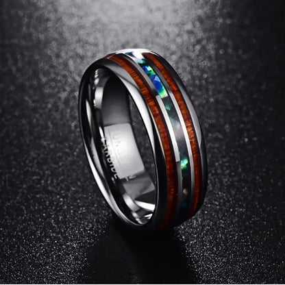 Bague en Bois Homme Sylvara Argent Charme Bois