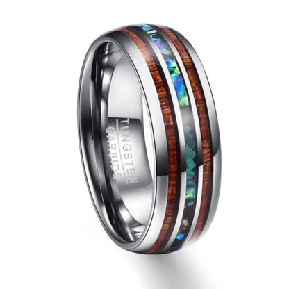 Bague en Bois Homme Sylvara Argent Charme Bois