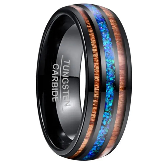 Bague en Bois Homme Sylvara Bleu Charme Bois