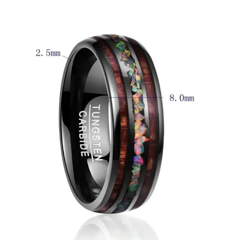 Bague en Bois Homme Sylvara Crystal Charme Bois