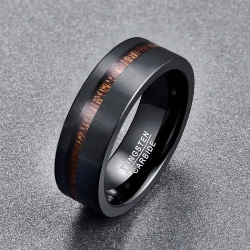 Bague en Bois Homme Sylvara Noire Charme Bois