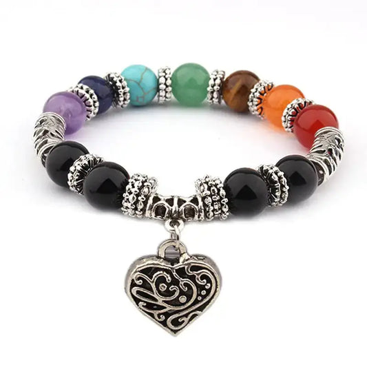 Bracelet en Pierre Naturelle 7 Chakras D'amour - Charme-bois