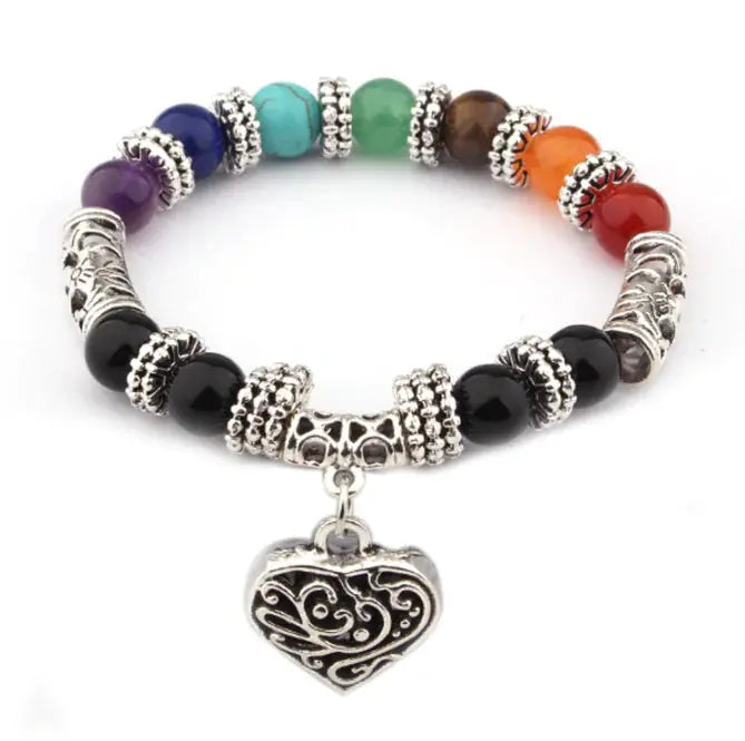 Bracelet en Pierre Naturelle 7 Chakras D'amour - Charme-bois