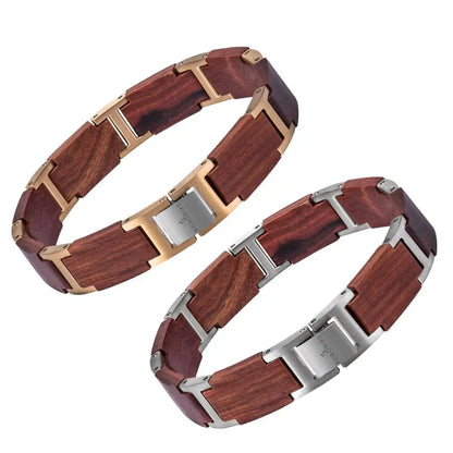 Bracelet Couple en Bois - Santal Rouge Charme Bois