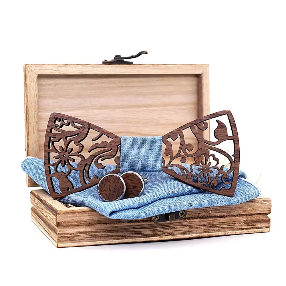 Coffret Noeud Papillon Bois - Harmonie Naturelle Charme Bois