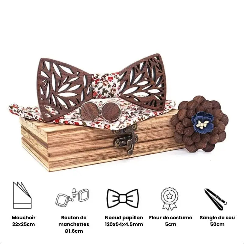 Coffret Noeud Papillon Bois- Rêverie Charme-bois