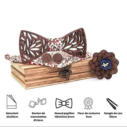 Coffret Noeud Papillon Bois- Rêverie Charme-bois