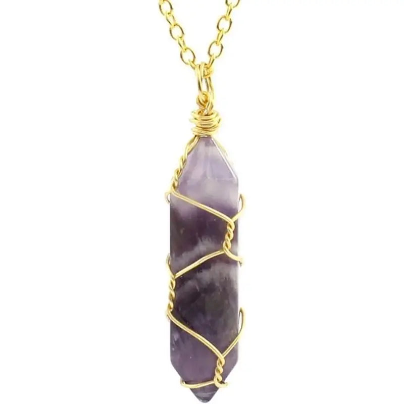 Collier pierre amethyste