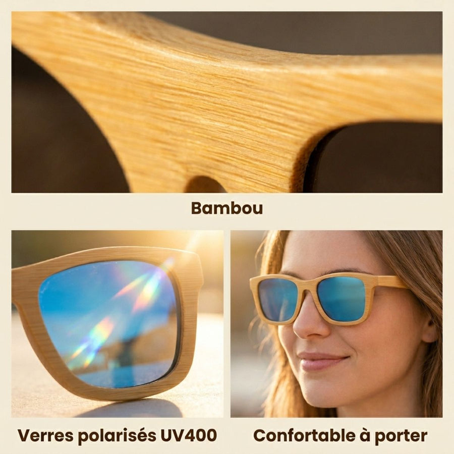 Lunette de Soleil en Bois UV400 - Croisière Charme-bois