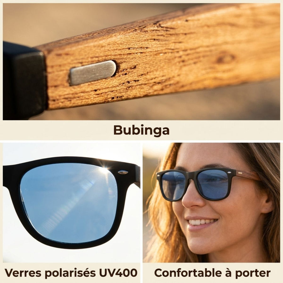 Lunette de Soleil en Bois UV400 - Bivouac Charme Bois