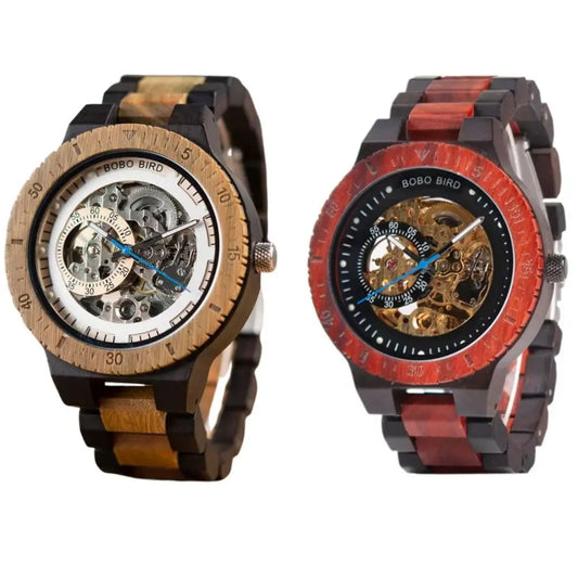 Duo de Montre Automatique pour Couple Charme Bois