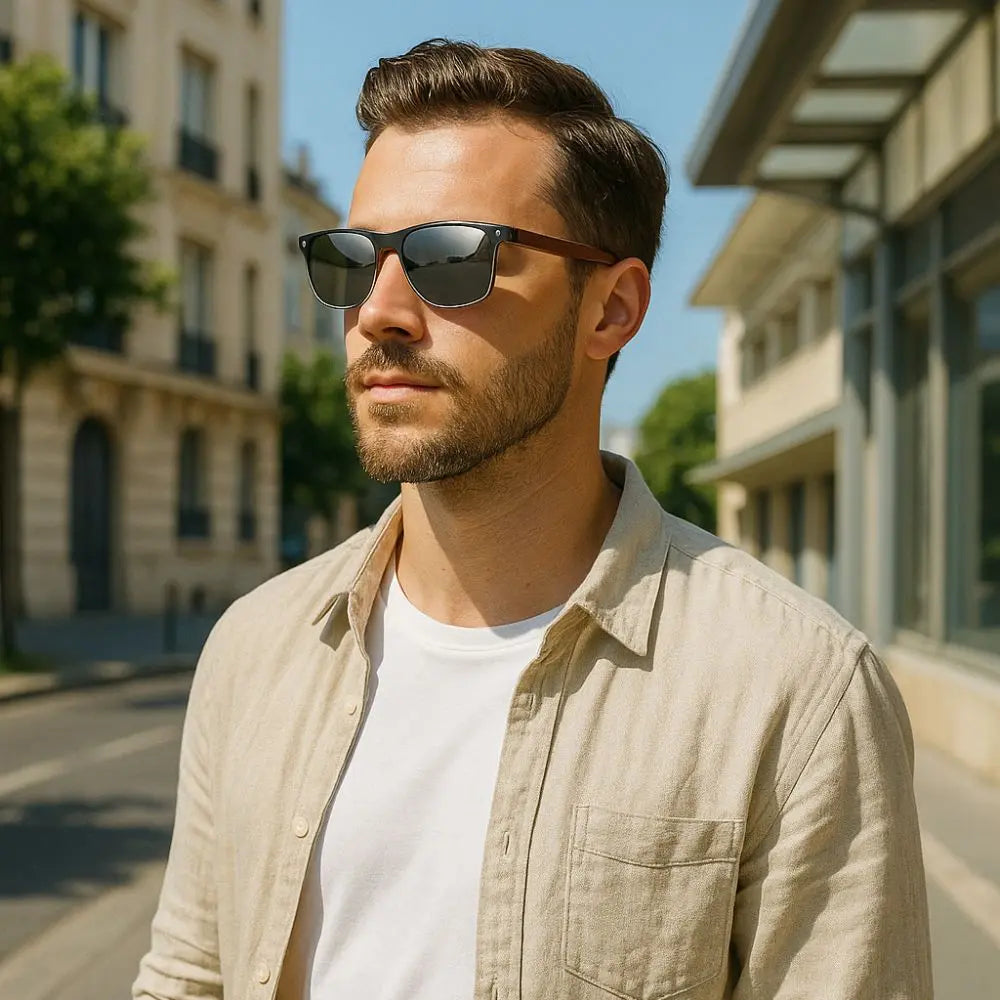 Lunette de Soleil en Bois UV400 - Périple Charme-bois