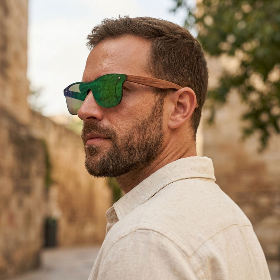 Lunette de Soleil en Bois UV400 - Étendue Charme-bois