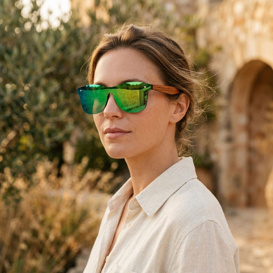Lunette de Soleil en Bois UV400 - Étendue Charme-bois