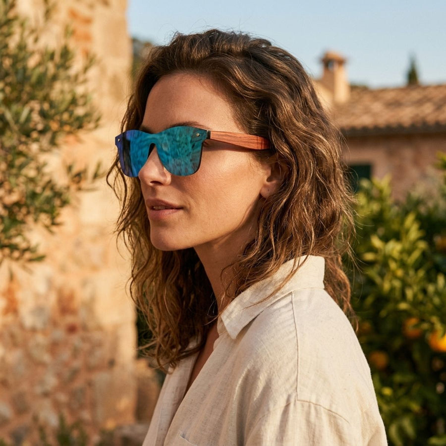 Lunette de Soleil en Bois UV400 - Frontière Charme-bois