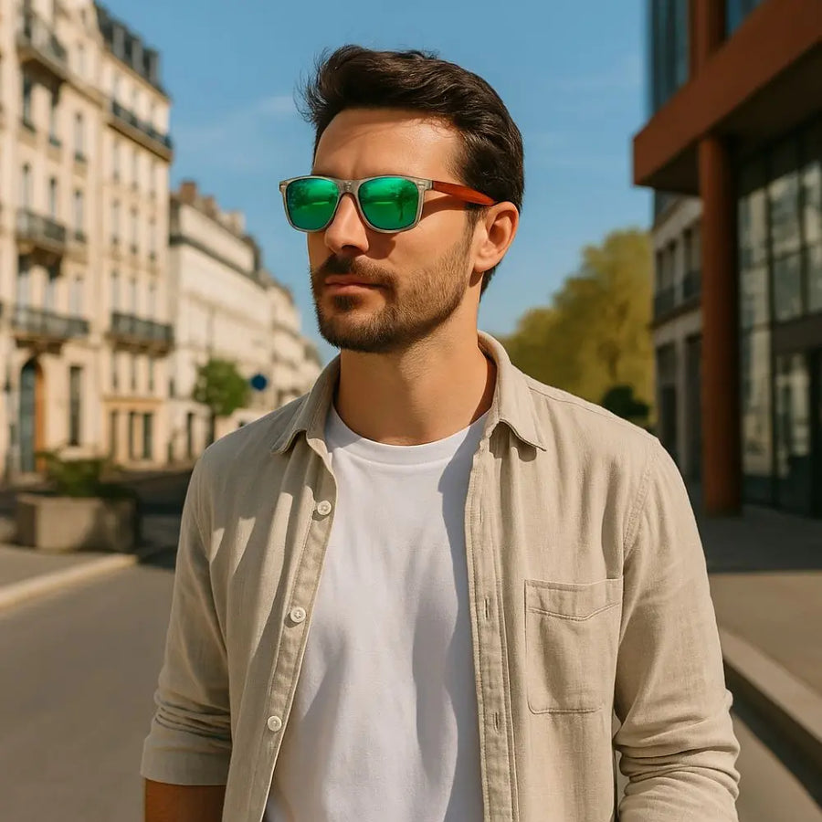 Lunette de Soleil en Bois UV400 - Quête Charme-bois