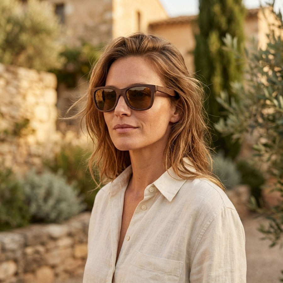 Lunette de Soleil en Bois UV400 - Récif Charme-bois