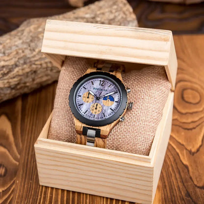 Montre en Bois Chronographe - Lagon Charme-bois