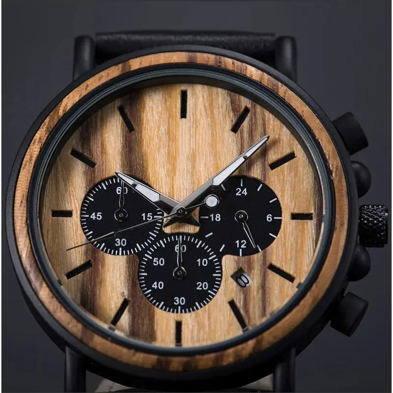 Montre en Bois Chronographe - Savane Charme-bois