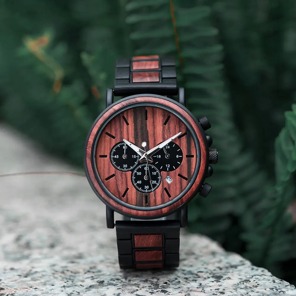 Montre en bois chronographe - Comète Charme-bois