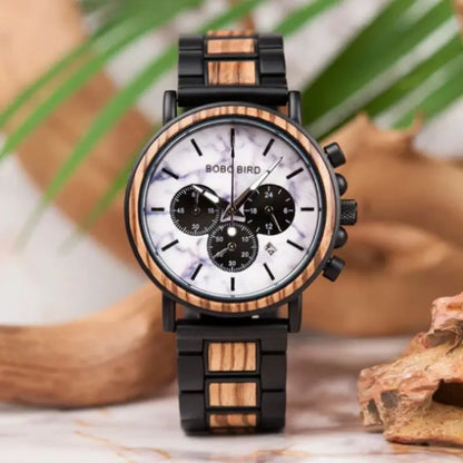 Montre en bois chronographe - Glacier Charme-bois