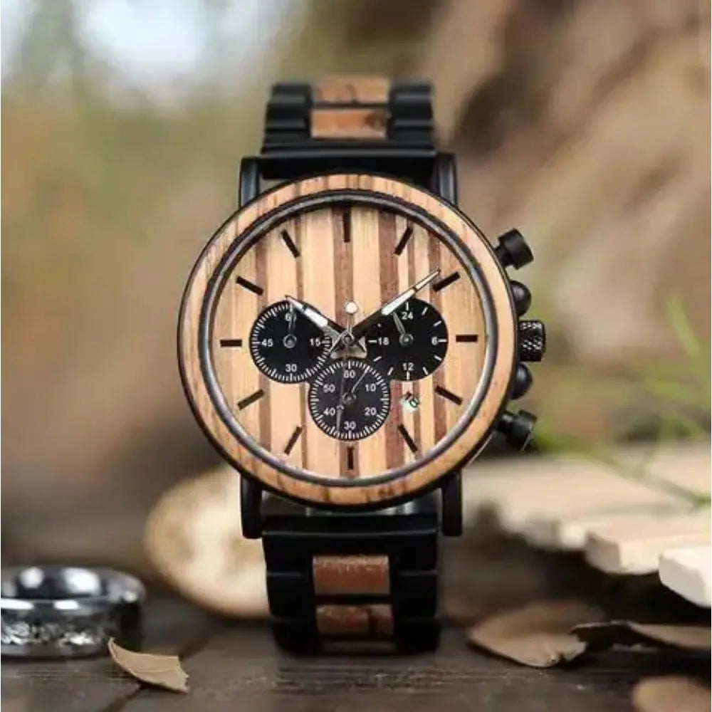 Duo de Montres pour couple - Bois et Cuir Charme Bois